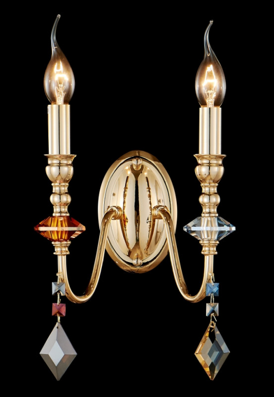 Бра 20*15 см, Crystal Lux MERCEDES AP2 GOLD/COLOR Золото