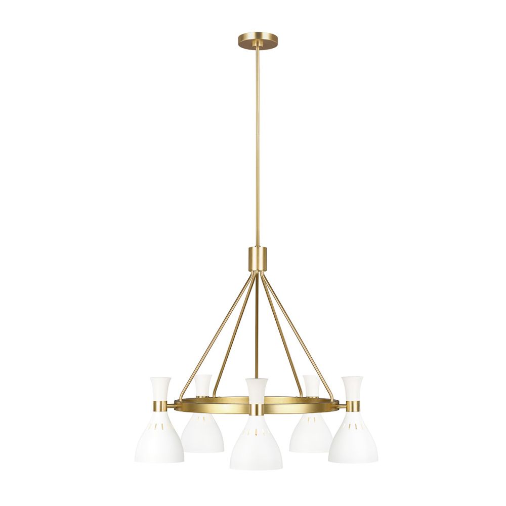 Люстра *81*80-211 см, E27*60W, Natural Concepts Feiss Joan NC-003104-80-SB, белый, латунь