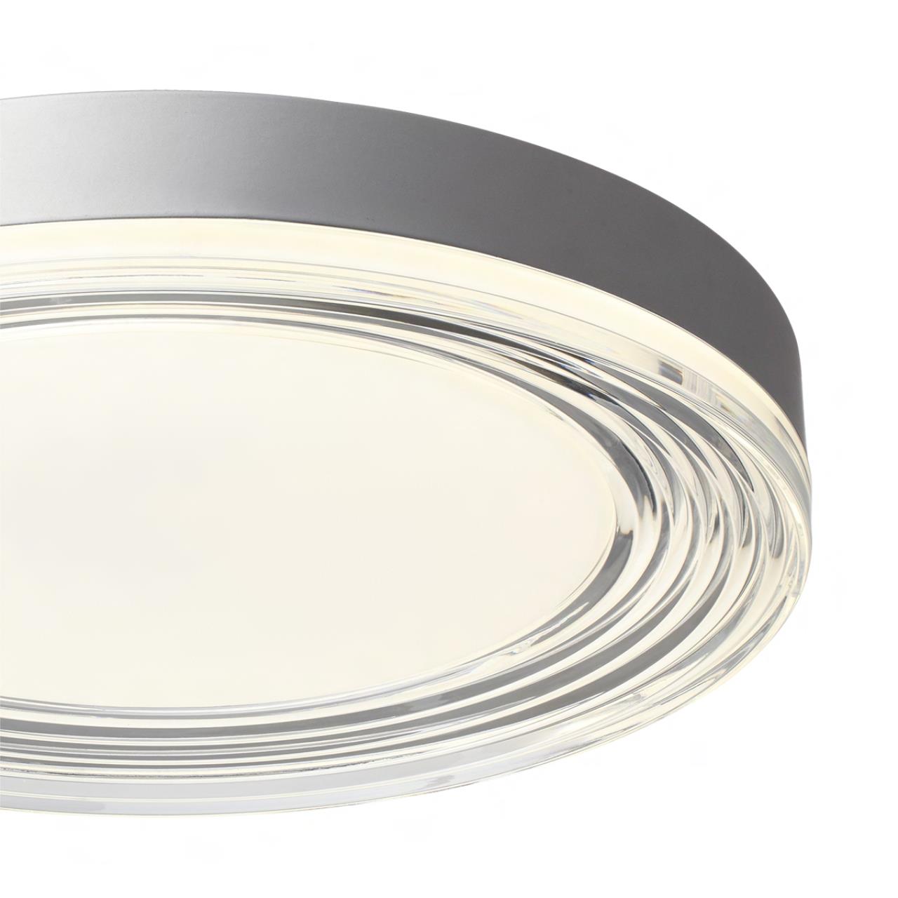 Настенно-потолочный светильник 40*6 см, LED 76W 4000K Sonex Infinita 7728/76L серебро/прозрачный