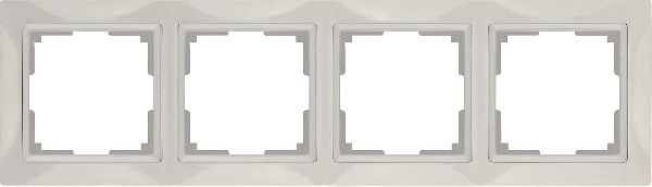 WL03-Frame-04/ Рамка на 4 поста (слоновая кость, basic), 4690389098765