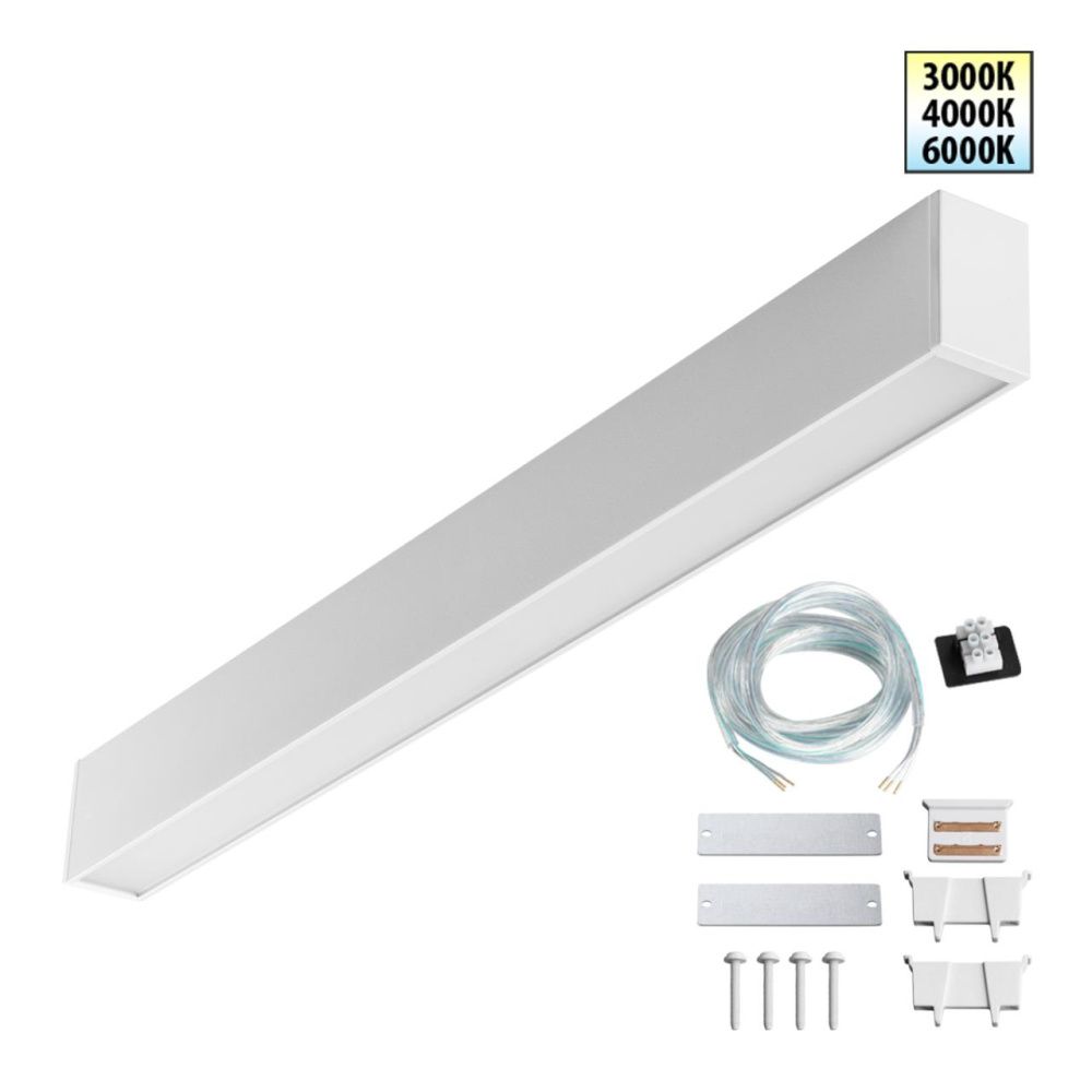 Светильник 61*4*6- см, 1*LED*20W, 3000/4000/6000K, Novotech Fatto Over 359602, белый,  линейный с переключателем цветовой температуры