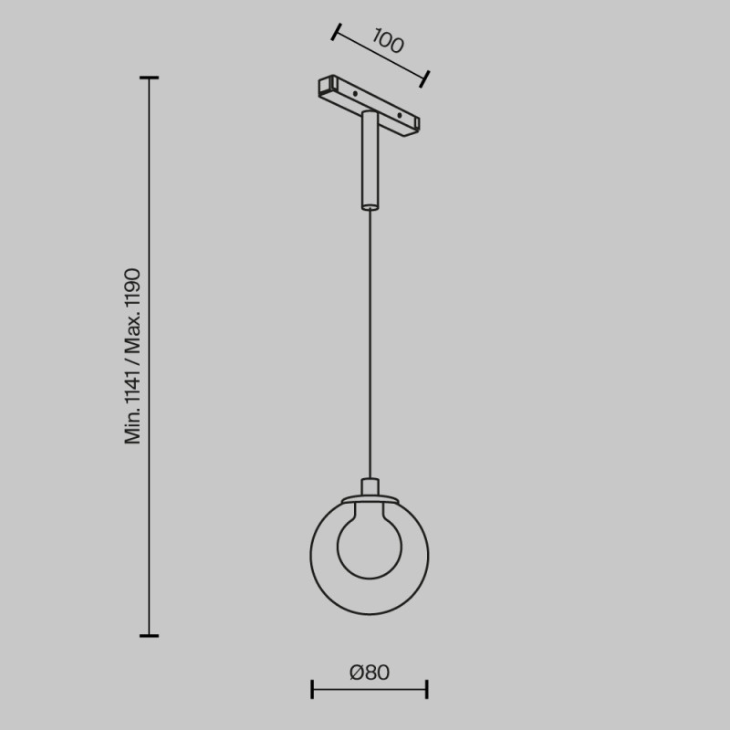 Светильник на шине 8*8*114,1 см, LED, 3000-6000К, Maytoni Technical Bubble TR181PL-1-4WTW-B черный