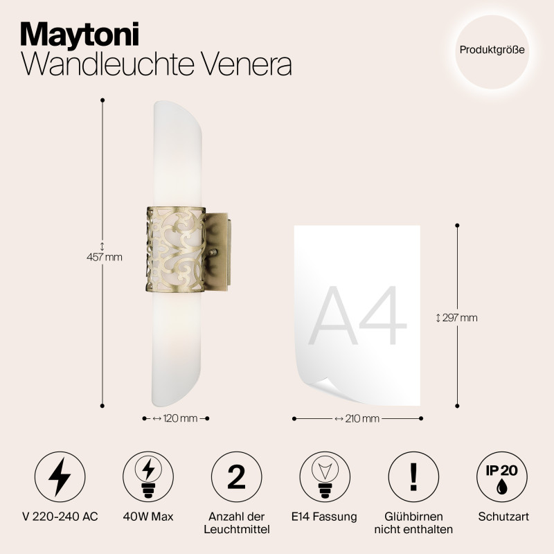 Бра Maytoni House 3 H260-02-N латунь