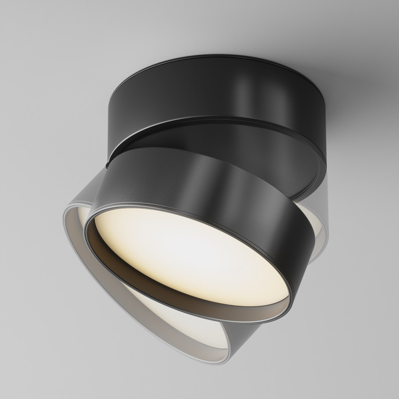 Светильник 12*12 см, LED 18W, 3000K Maytoni Onda C024CL-L18B черный