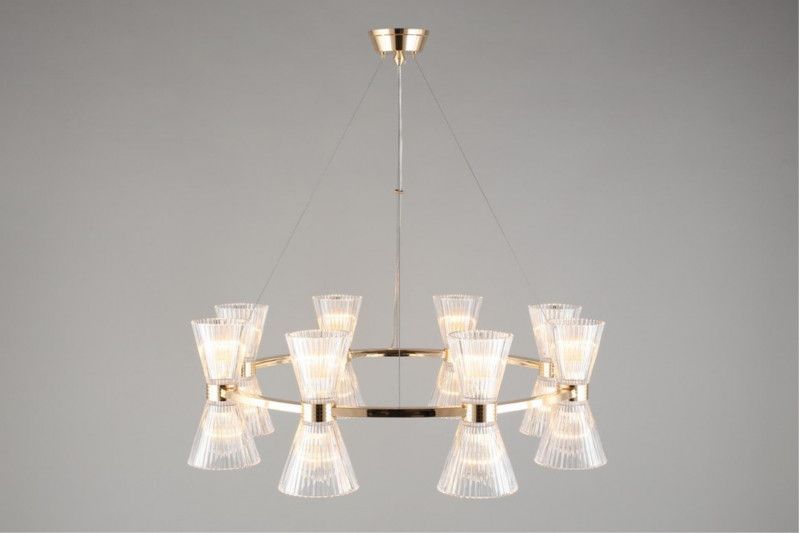 Подвесная люстра 85*70-170 см, 16*E14, 40W, Aployt Elinor APL.801.03.16, золотой