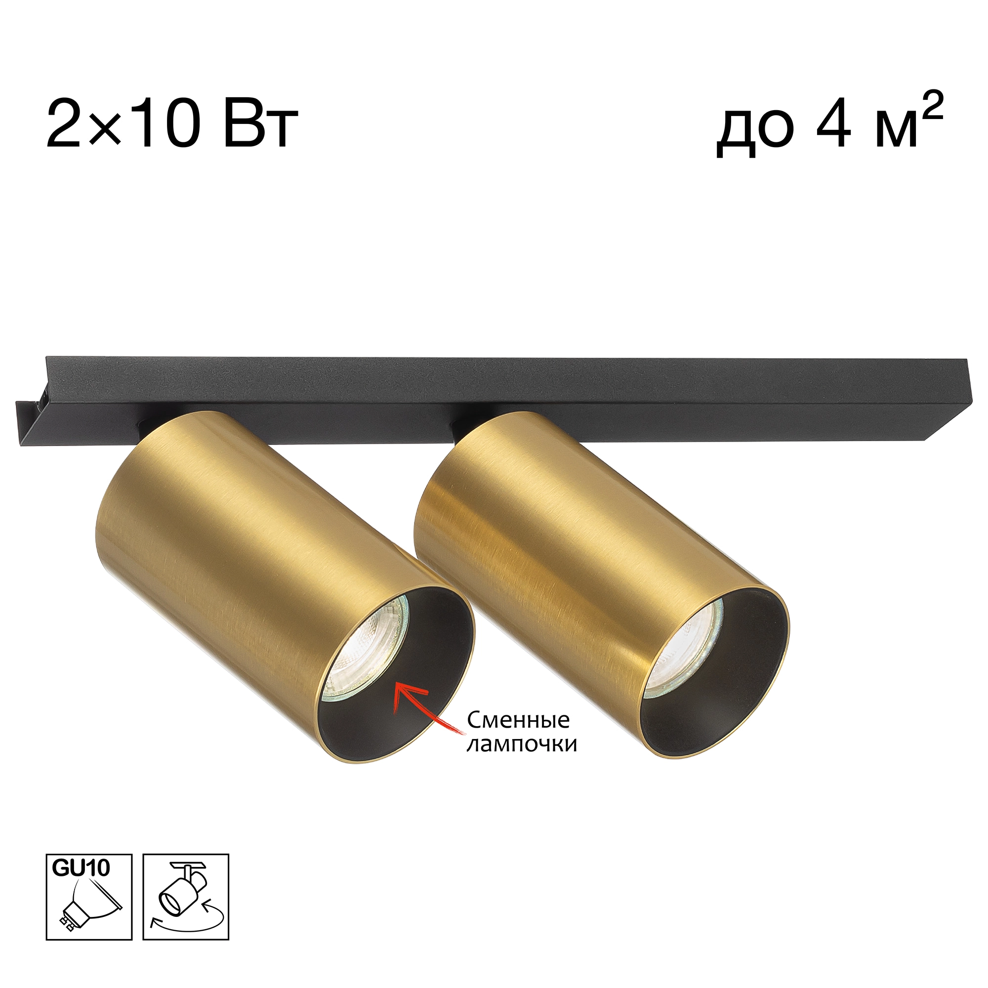 Светильник 30 см, Citilux AXEL CL512522, черный-латунь