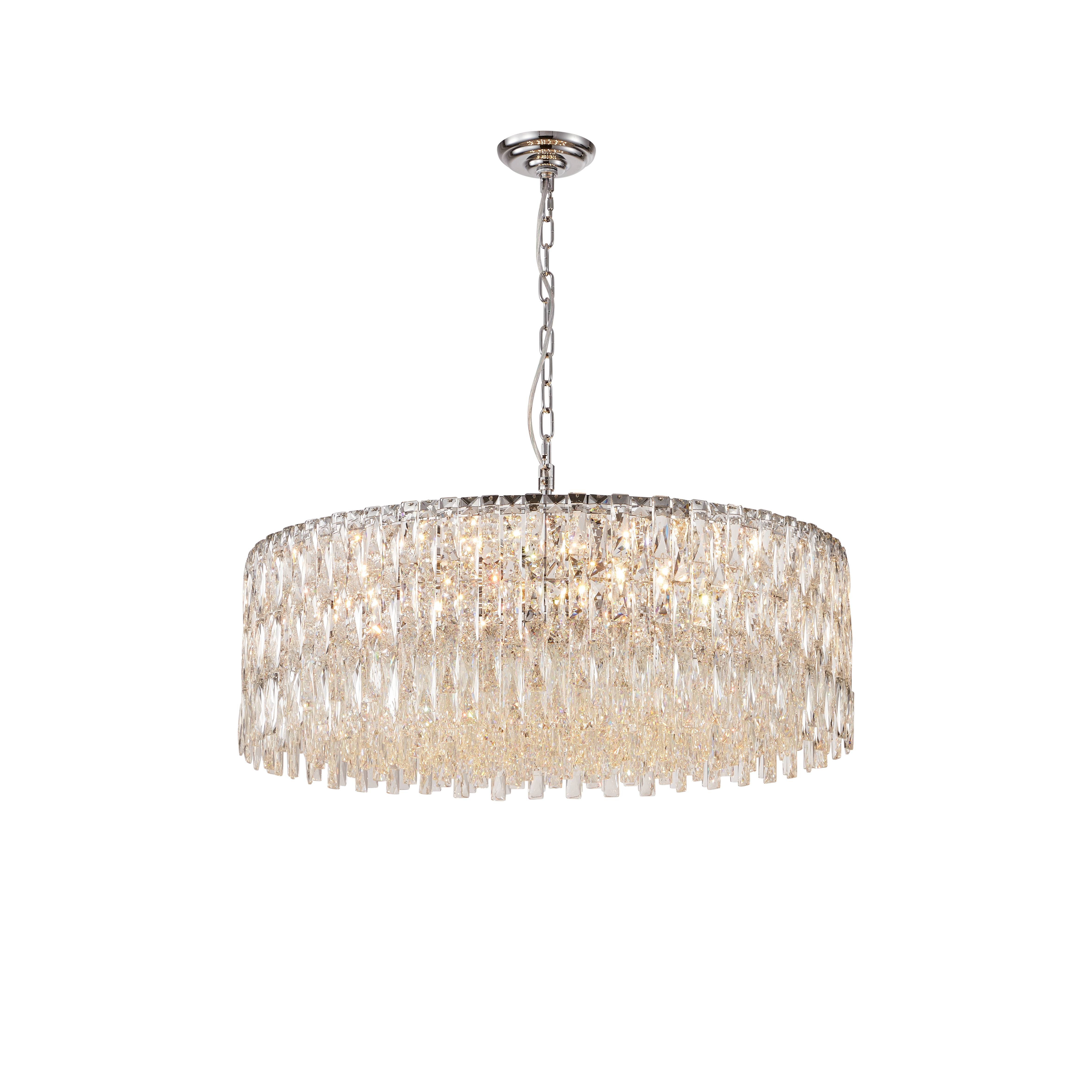 Люстра 800*250, 18*E14, 40W NewRgy Cristallo M33-ф800*H250 CHROME, Хром