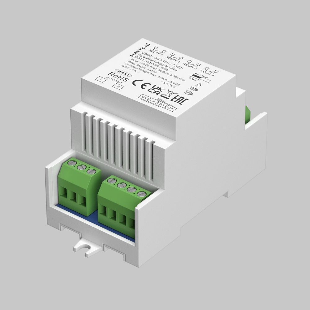Релейный модуль DALI DT7 четырёхканальный 4x12A DIN 2760Вт Maytoni 721021