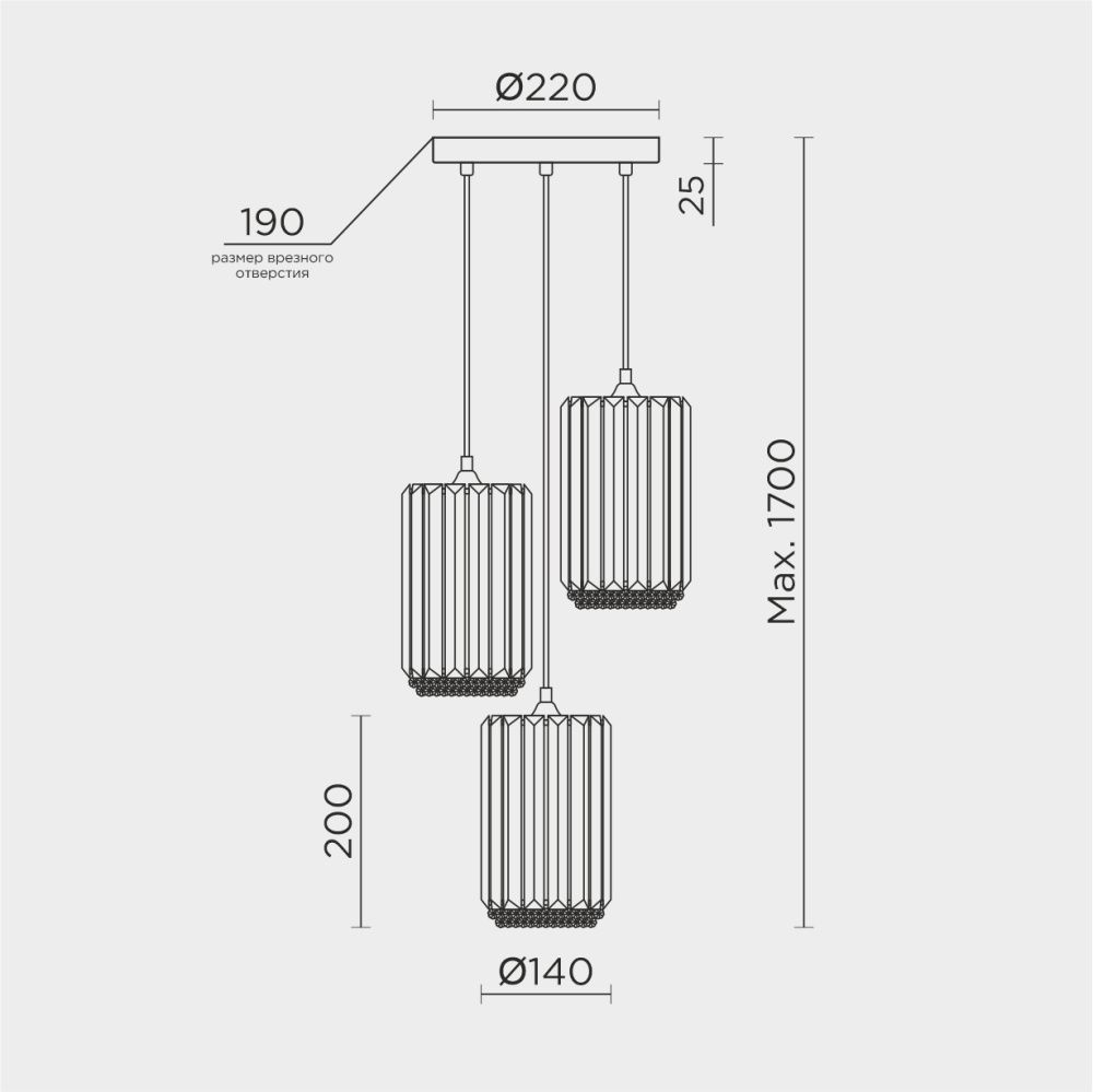 Светильник *22*20 см, LED*29W, 4000K, Modelux  ML.1397.3, Латунь