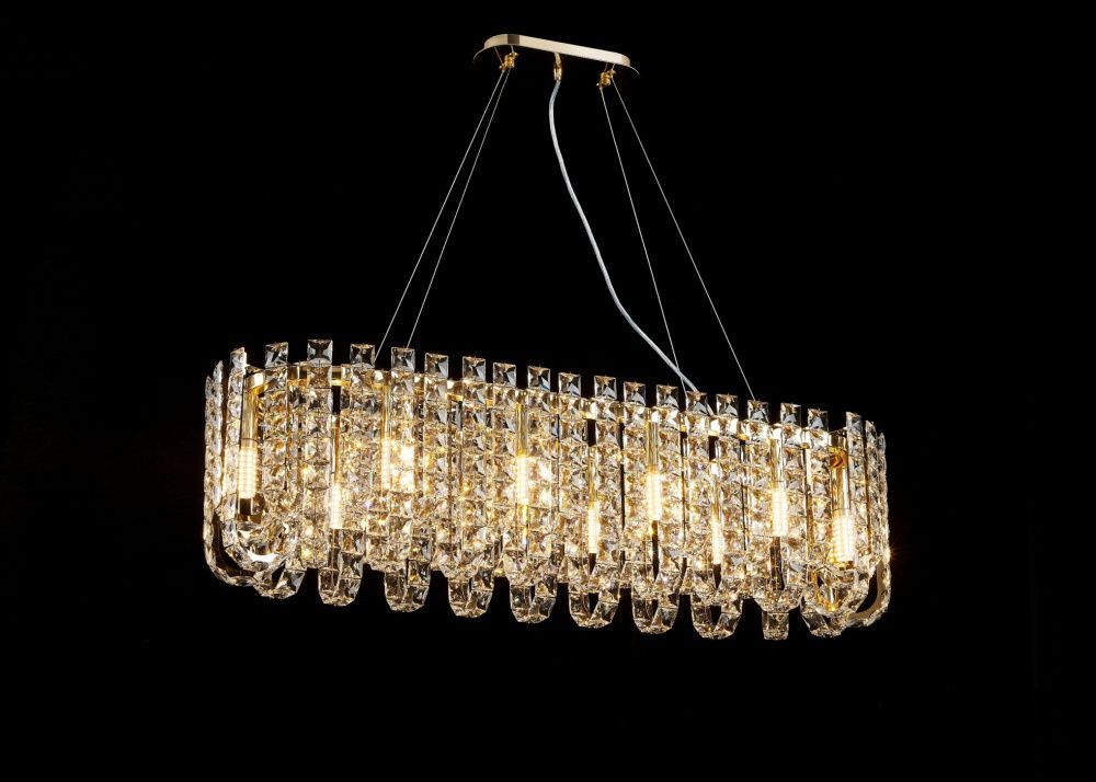 Люстра L1000*W280*H280(1500) мм, E14 10*40W (400W) NewRgy H GOLD (Золото) NW082-L1000*W280*H280(1500) OVAL H GOLD