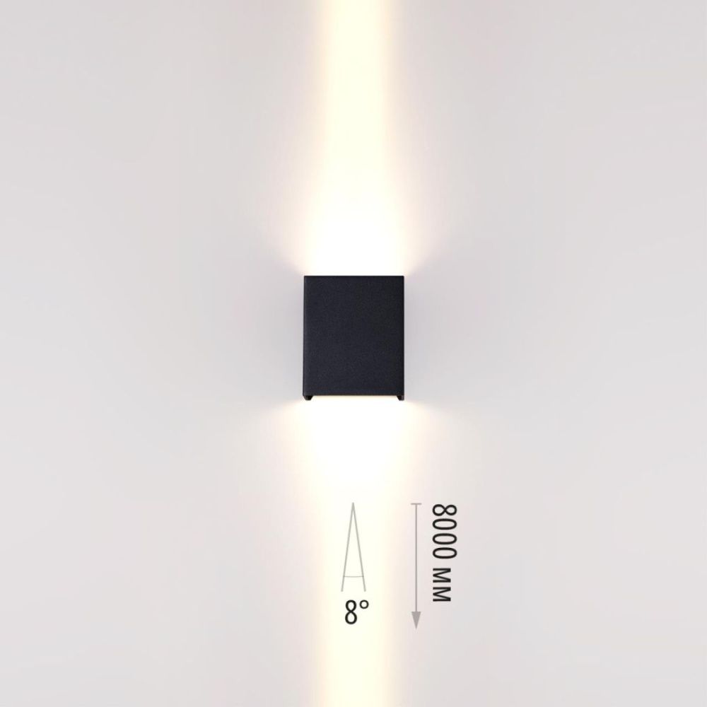 Уличный настенный светильник 12 см, 10W, 3000K, Odeon Light Nature Arrow 7188/10WL, черный