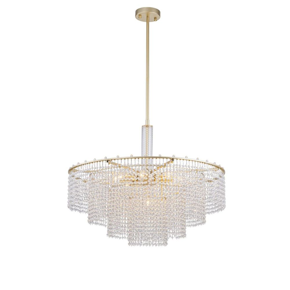 Люстра на штанге 70 см, Favourite Fringe 4762-9P, золото