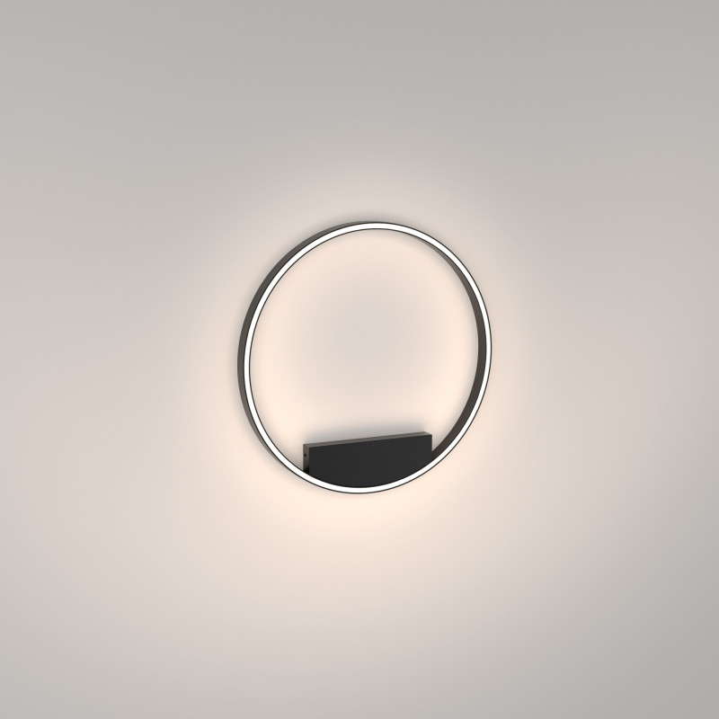 Накладной светильник 60*60*3,5 см, LED, 35W, 3000К-4000К, Maytoni Rim MOD058CL-L35BK черный