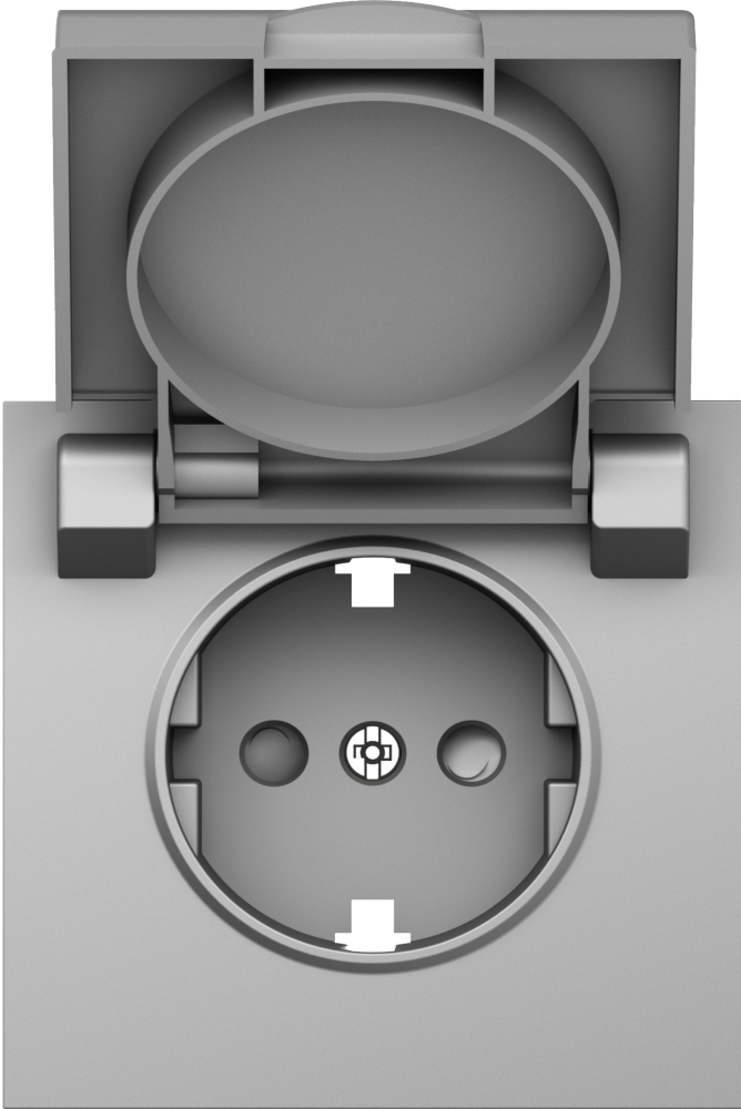 Donel S08 сталь накладка для розетки Schuko с заземлением, с крышкой, 16A 250 В~, серия DB, DS45437