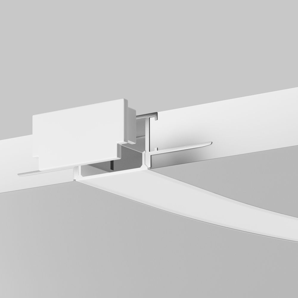Алюминиевый профиль встраиваемый с боковым изгибом Maytoni Led Strip Встраиваемый со скрытым фланцем профиль Серебро 636003