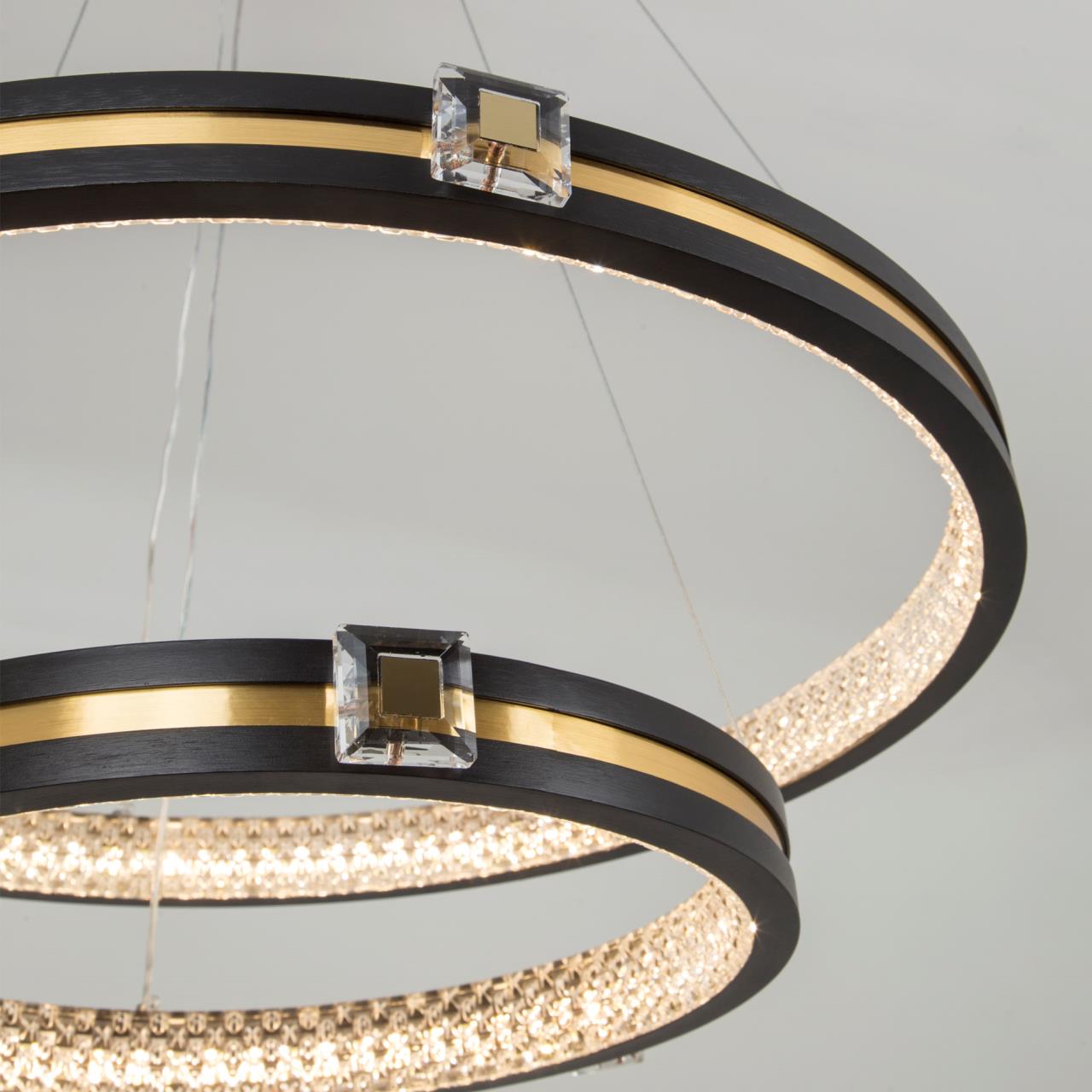 Подвесной светильник 60*60*140 см, LED 85W, 3000 / 6000K, Черный, Латунь LED4U L77085-2
