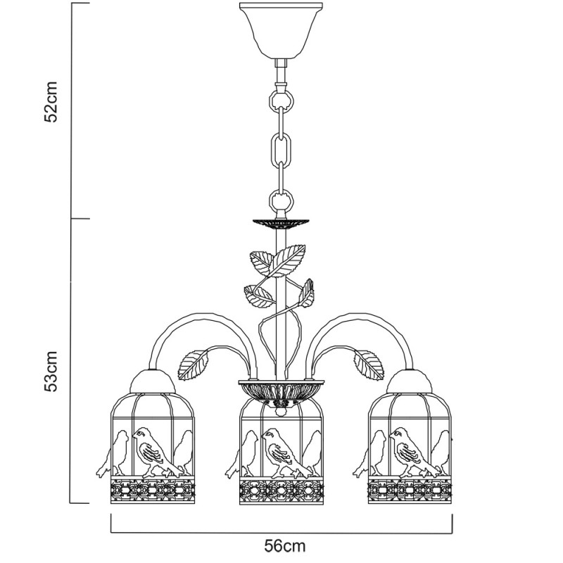 Подвесная люстра Arte Lamp Cincia A5090LM-5WG, диаметр 56 см, белый с золотом