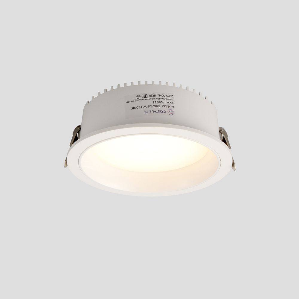 Светильник встраиваемый 13,5*4,6 см, вр 11,5 см, LED*12W, 3000K, Crystal Lux CLT 529 CLT 529C135 WH 3000K, Белый