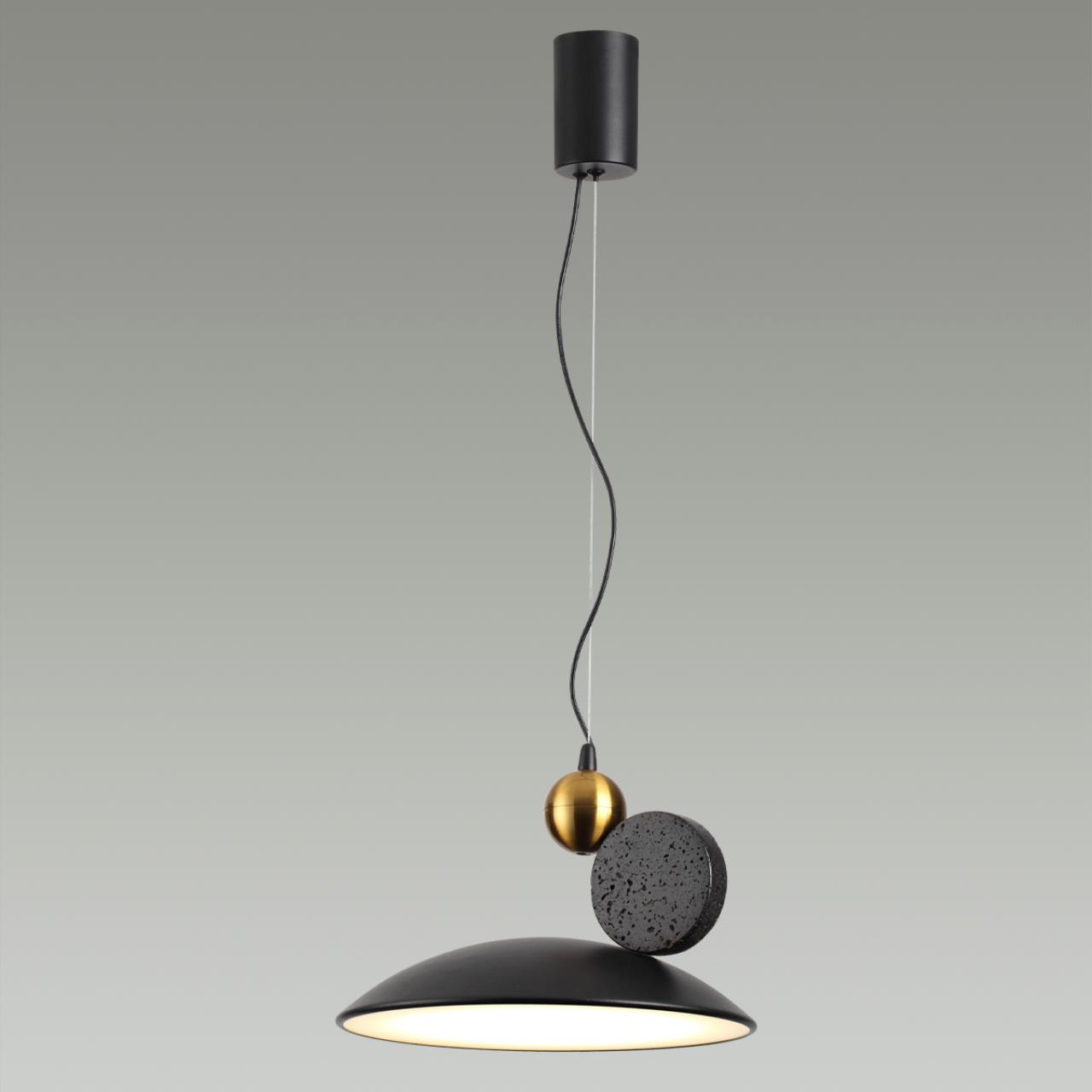 Подвесной светильник 30*19,5 см, 1 LED*24W, 3000 К, Odeon Light Travertino, черный 6626/20L