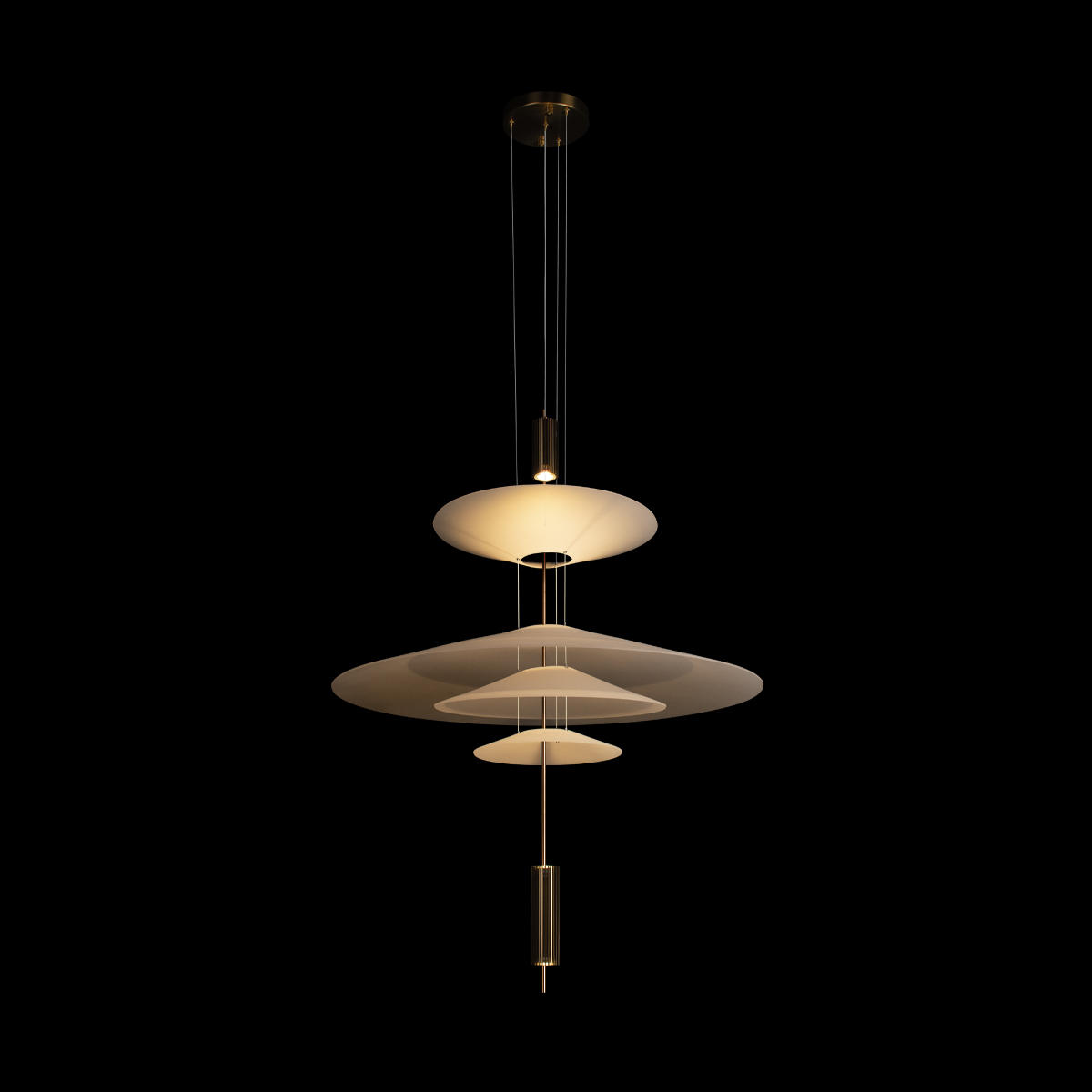 Подвесной светильник 68*83 см, 3*GU5.3*20W  LOFT IT Skylar 10244/C Brass латунь