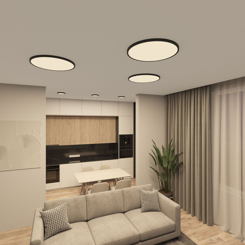 Накладной светильник *22*2,5 см, LED * 18W, 3000-6500К, Denkirs Thin DK6520-BK, черный