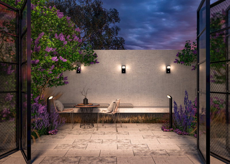 Светильник настенный 10*10,5*20 см, LED, 7W, 3000К, Maytoni Stock O446WL-L7GF3KSR серый