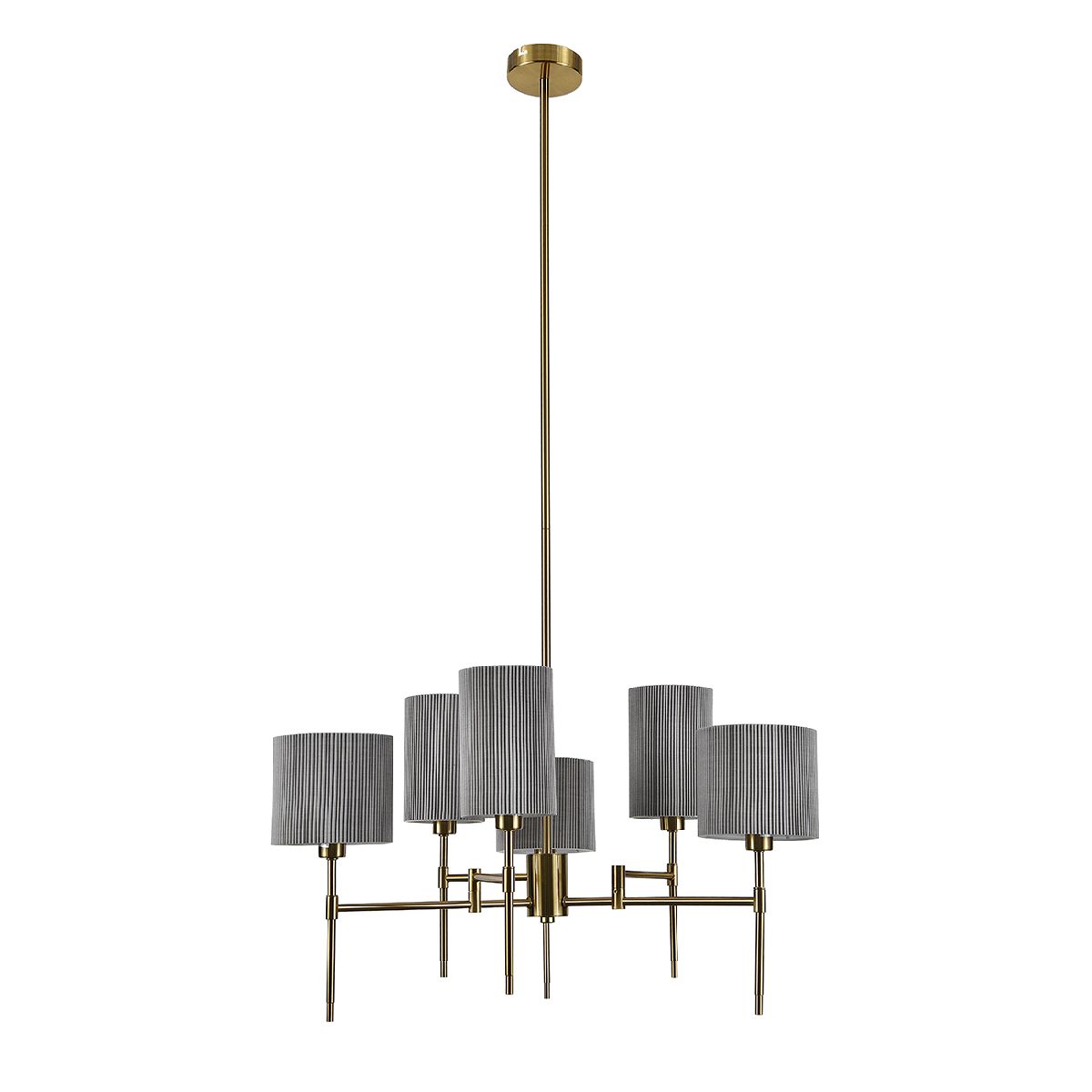 Светильник на штанге 69*69*60-120 см, 6*40W, E14  Indigo Plisse 13033/6R Brass