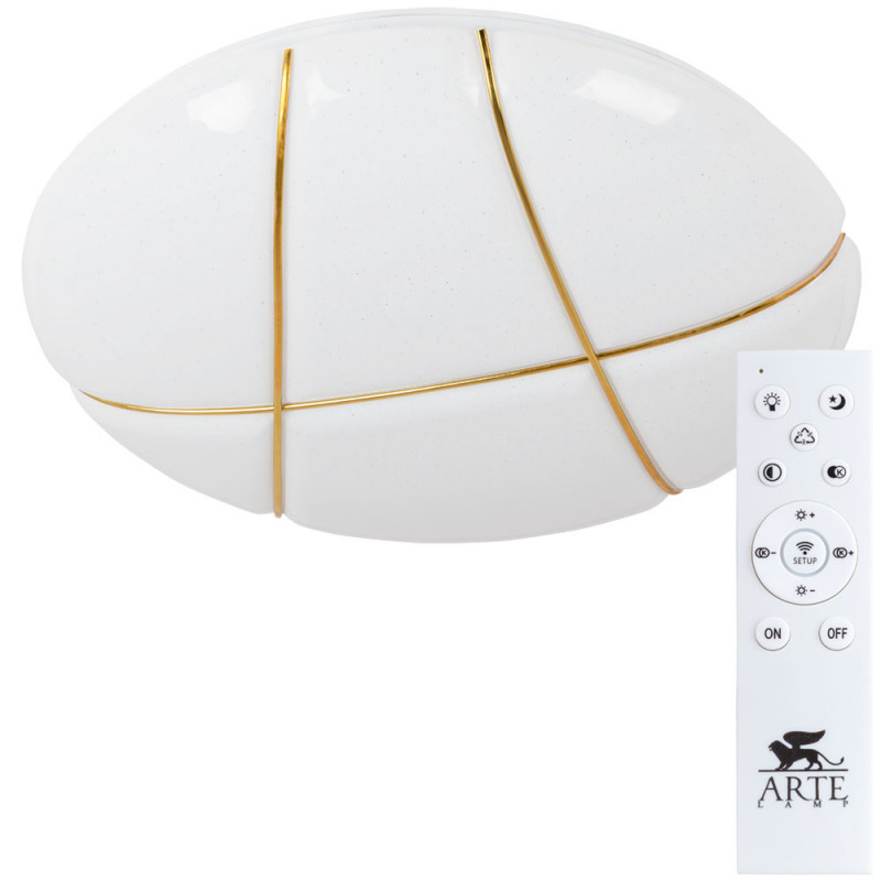 Светильник 48 см, 72W, 2700-7000K Arte Lamp Biscotti A2677PL-72GO, белый-золото
