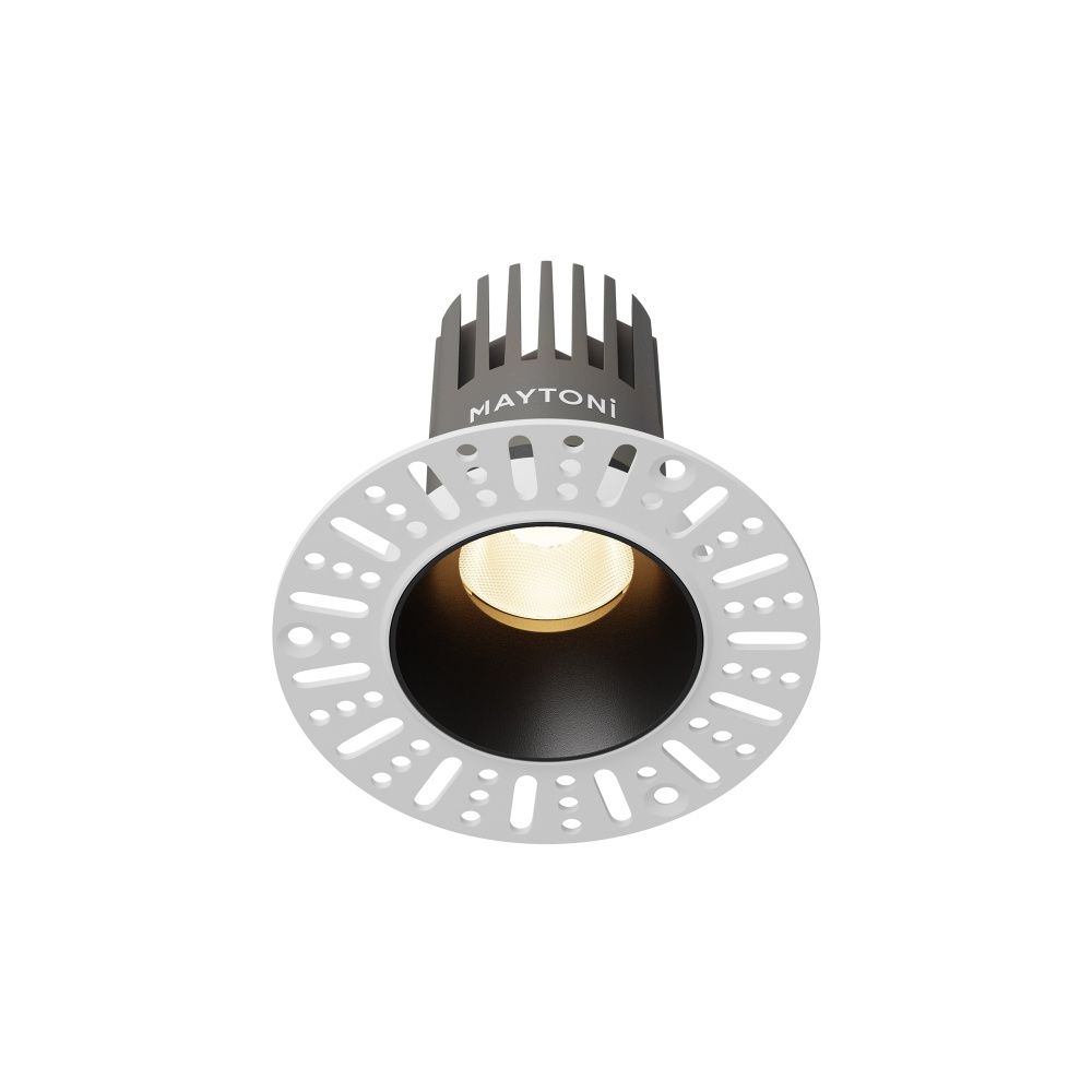 Встраиваемый светильник 9*8 см, вр 6 см, *LED*10W, 3000K, Maytoni Dip DL119-10W-3K-TRS-B, Черный