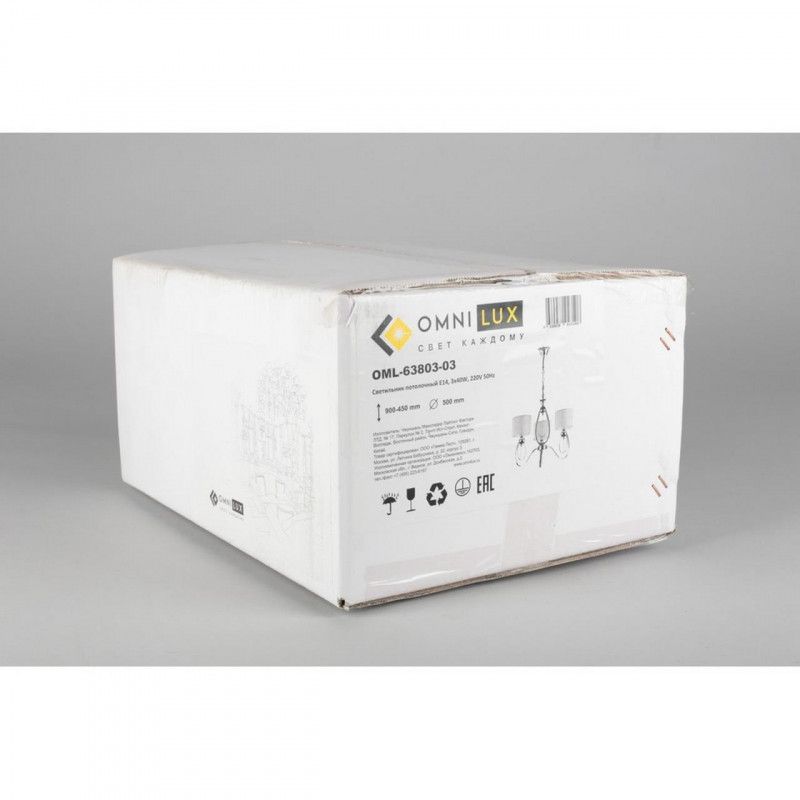 Подвесная люстра 50*90 см, 3*E14, 40W, Omnilux Omnilux 638 OML-63803-03, хром