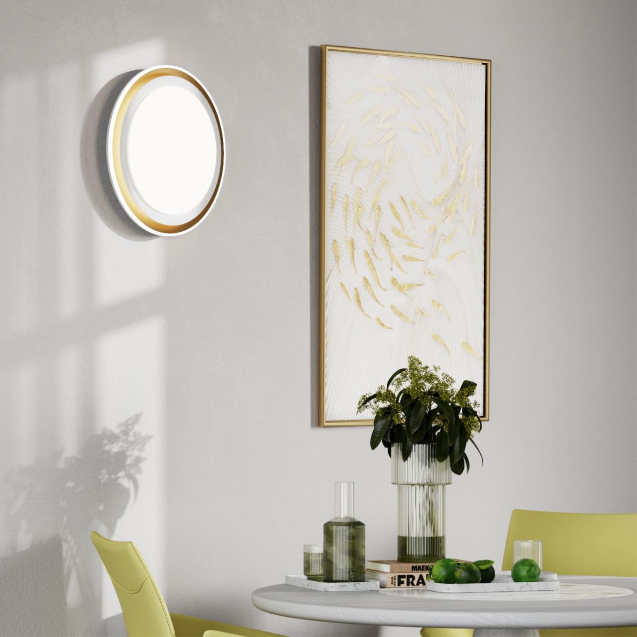 Cветильник 41*7 см, LED 48W, 3000-6000 К, IP43, белый/золотистый, пластик Sonex Setta, 7630/DL