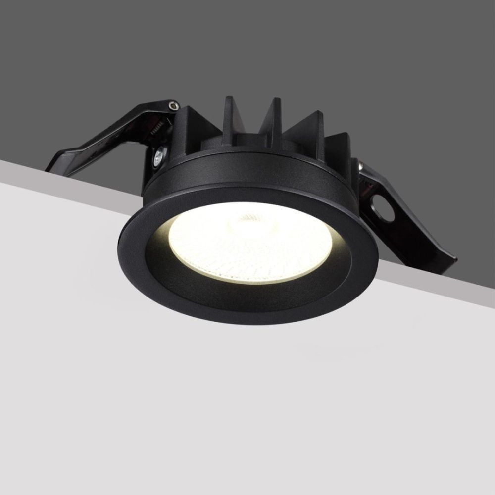Встраиваемый светильник с переключателем цветовой температуры и угла рассеивания 8.5 см, 10W, 2700-4000K, Novotech Wir Rayne 359841, черный