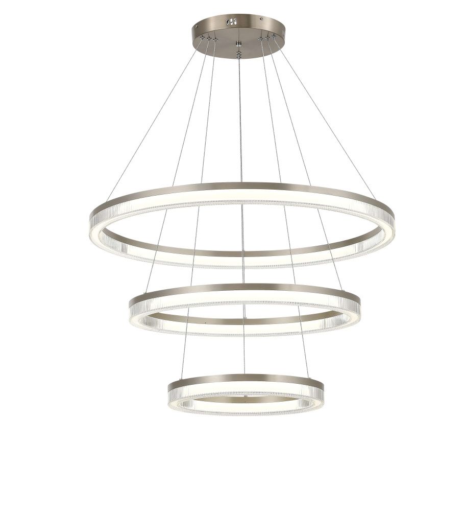 Люстра Ø400 (600) (800), мм, 90W 4000K, SILVER (Cеребро) NewRgy 2832-DW-4+6+8 SILVER