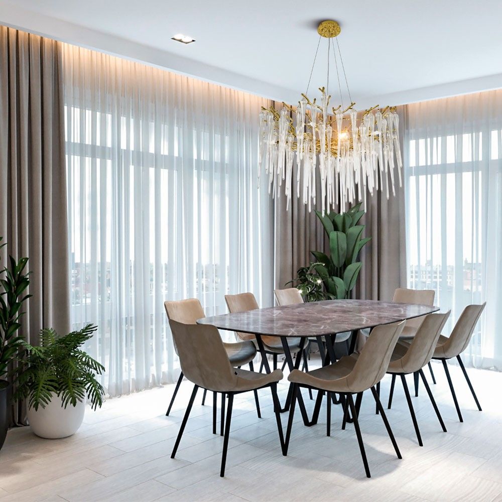 Подвесная люстра 76*76*140 см, G9 10xG9W, Золото MODESTYLE MS.2114.760