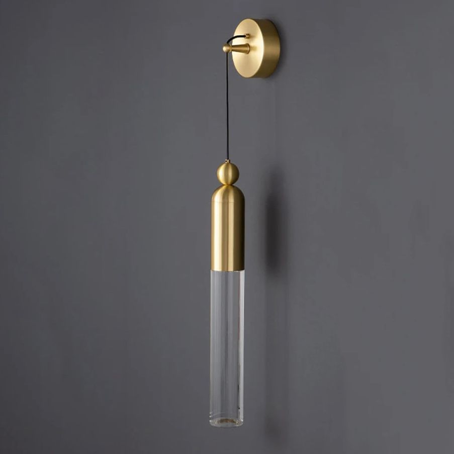 Настенный бра-светильник GELIS WALL Brass 6*6*37 см, 1*E27*60W, ImperiumLoft gelis-wall01, Латунь