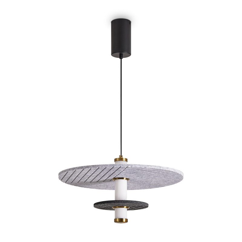 Подвесной светильник 41 см, 10W, 3000K, Freya Acoustic FR5494PL-L9GR, черный