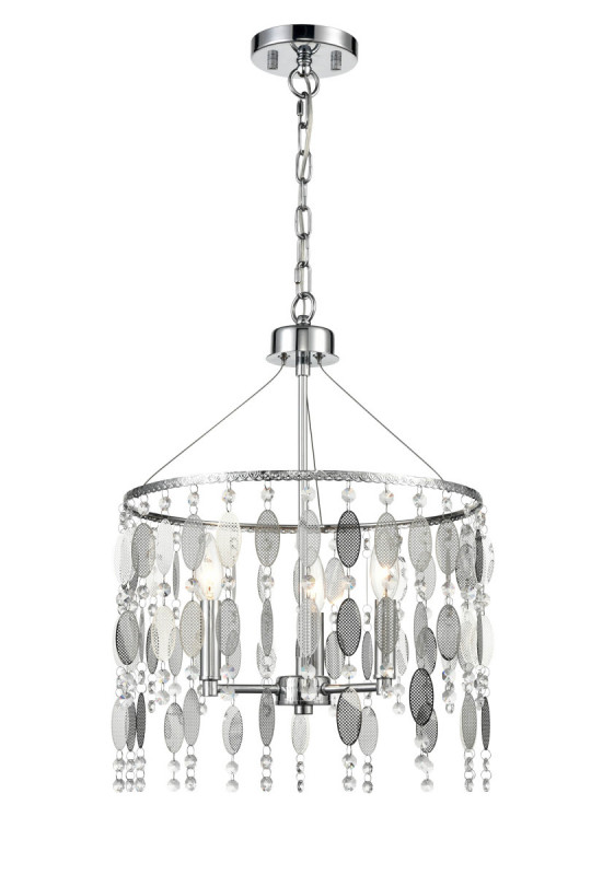 Подвесная люстра Vele Luce Grace VL4093P03, диаметр 38 см, хром