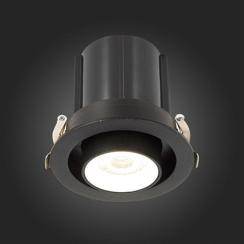 Встраиваемый светильник 9 см, 12W 4000K ST LUCE Встраиваемые светильники ST702.448.12 Черный