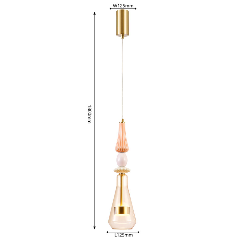 Подвесной светильник 12,5*180 см, LED, 9W, 4000К, Favourite Dolci 4464-1P латунный