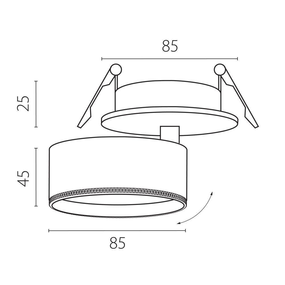 Светильник встраиваемый *8,5*4,5 см, *15W, 4000K, Lightstar Alta Pro A5547RS, Черный