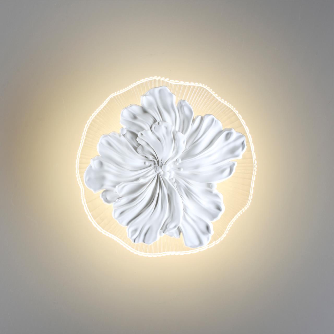 Бра 21,5 см, 9W, 3000K, ODEON LIGHT FIORE 6614/8WL белый