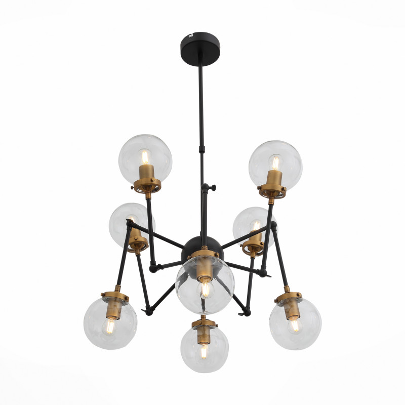 Люстра потолочная 89 см, ST LUCE VARIETA SL234.402.08 Черный, Золото