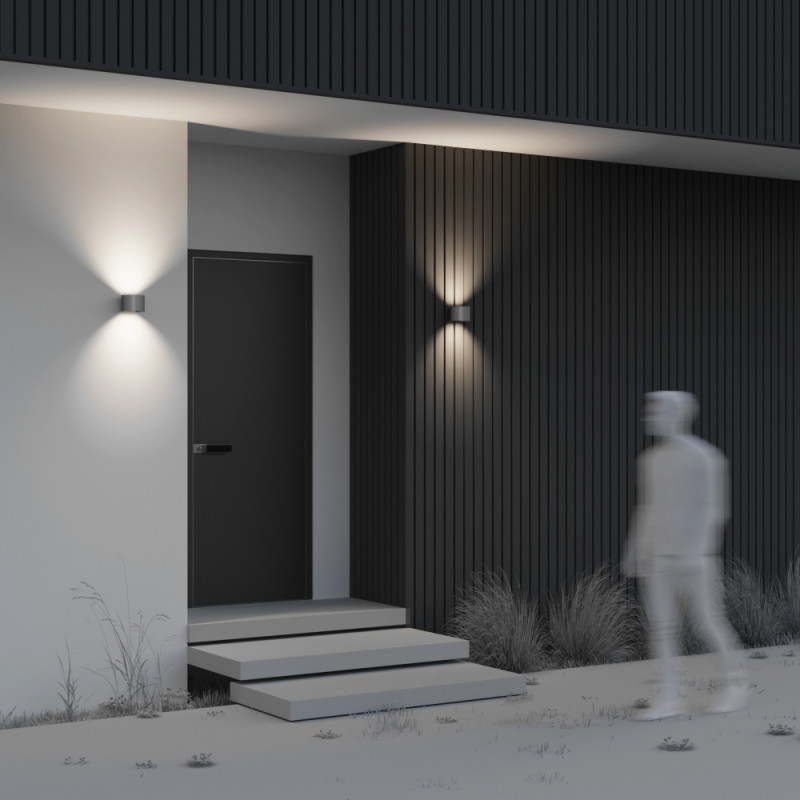 Уличный настенный светодиодный светильник Maytoni Fulton O573WL-L6GR серый