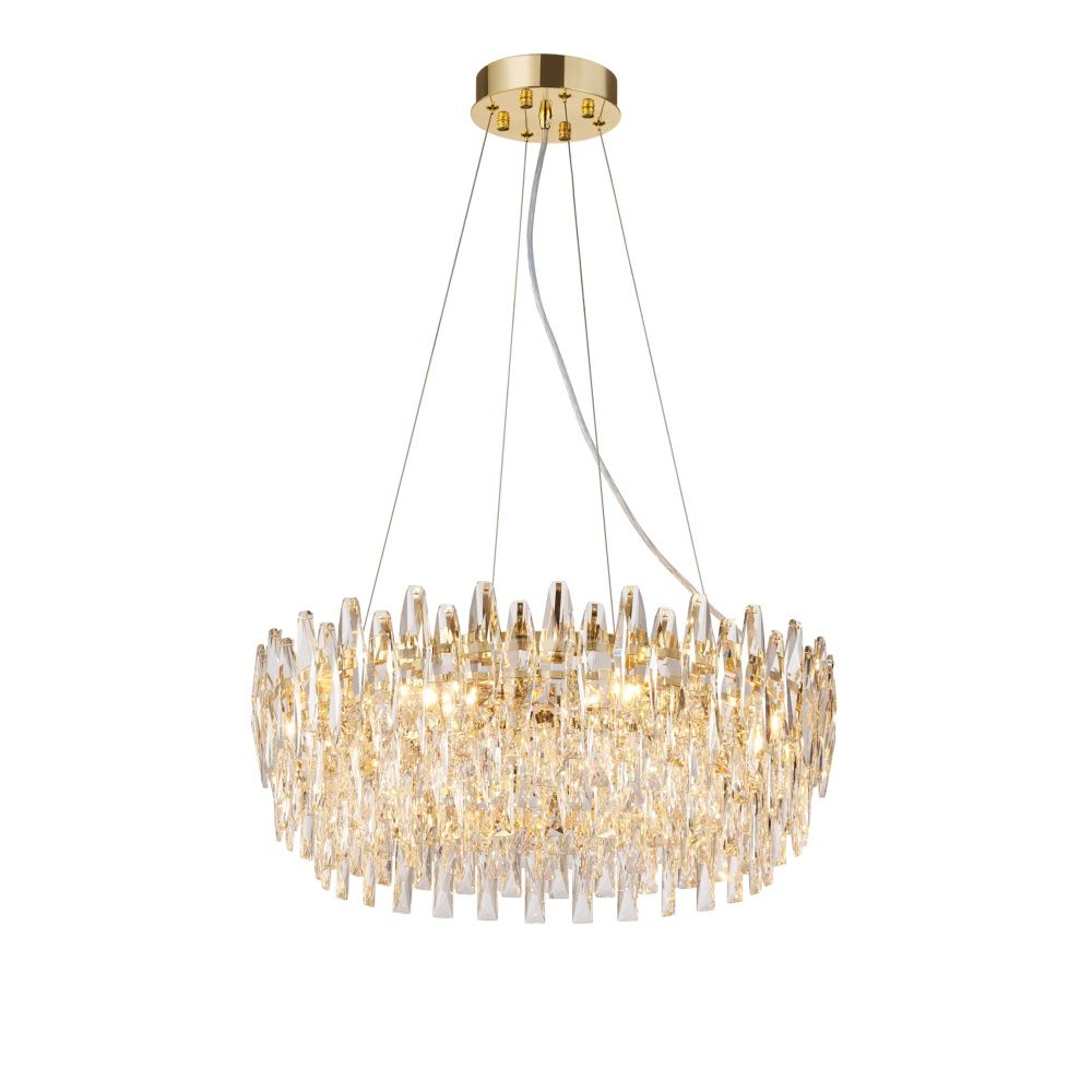 Люстра Ø600 x H230(1200), мм, 8*40W (320W), H GOLD (Золото) NewRgy NWK155-ф600*H230(1200) H GOLD