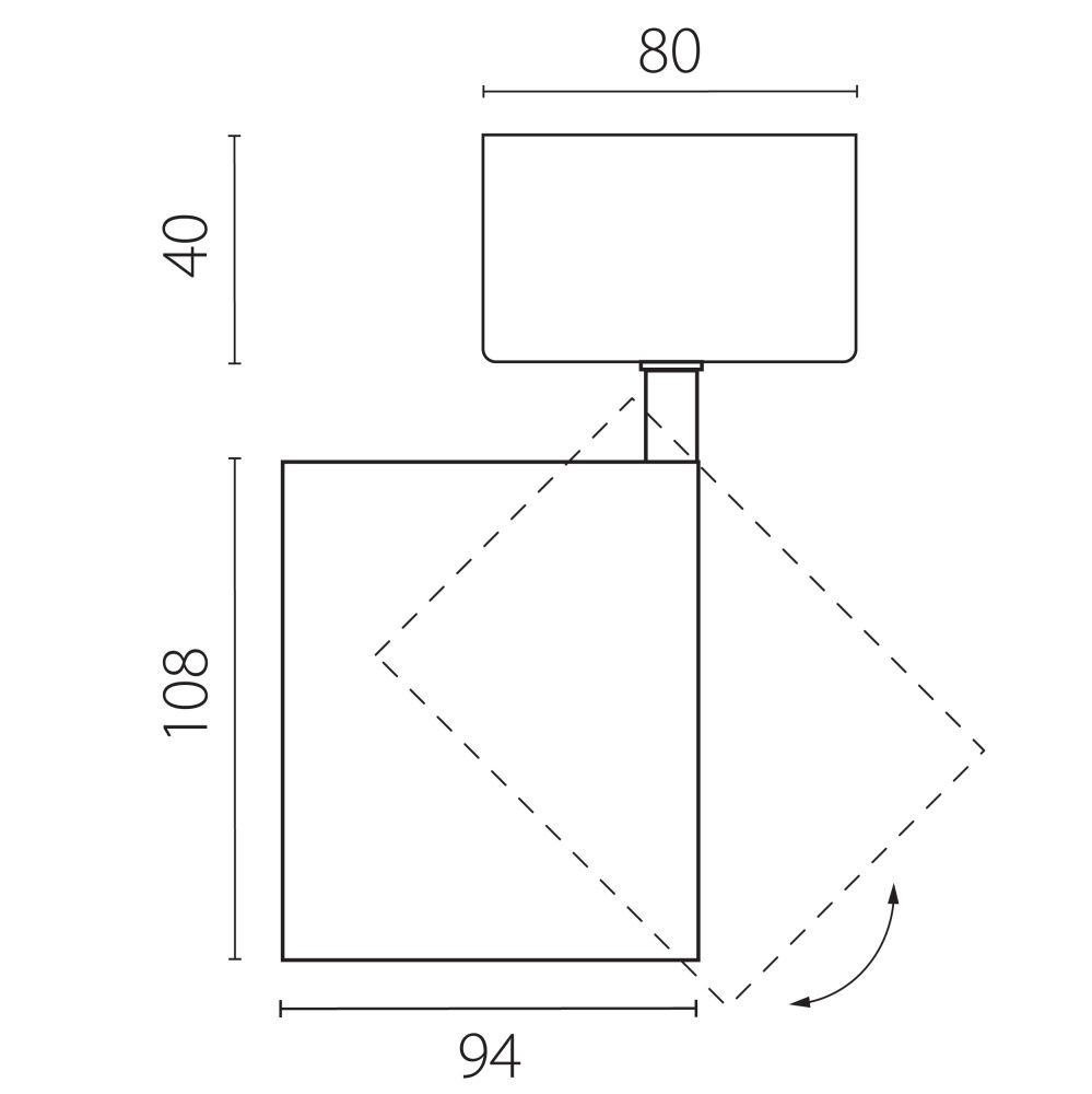 Светильник накладной *9,4*14,8 см, *35W, 4000K, Lightstar Alta Base A5446SO, Белый