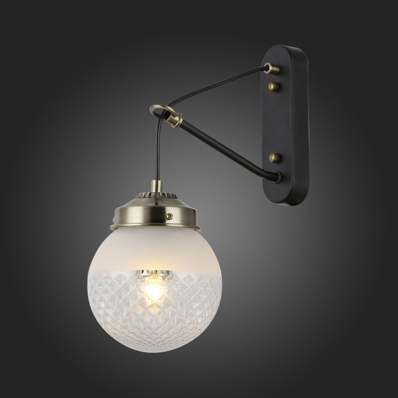 Светильник настенный 13 см, 60W,  EVOLUCE  STRICCESLE110301-01  Черный, Бронза