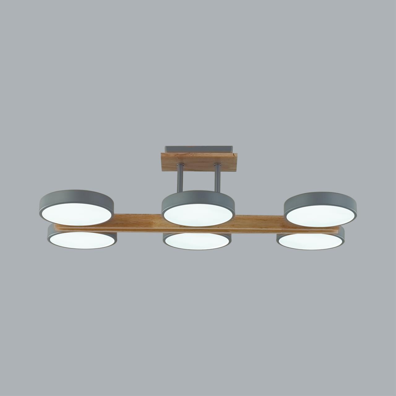 Потолочный светильник 33*65*17 см, 1*LED*108W 3000-4000-6000K Lumion Plato 8031/108CL серый, дерево