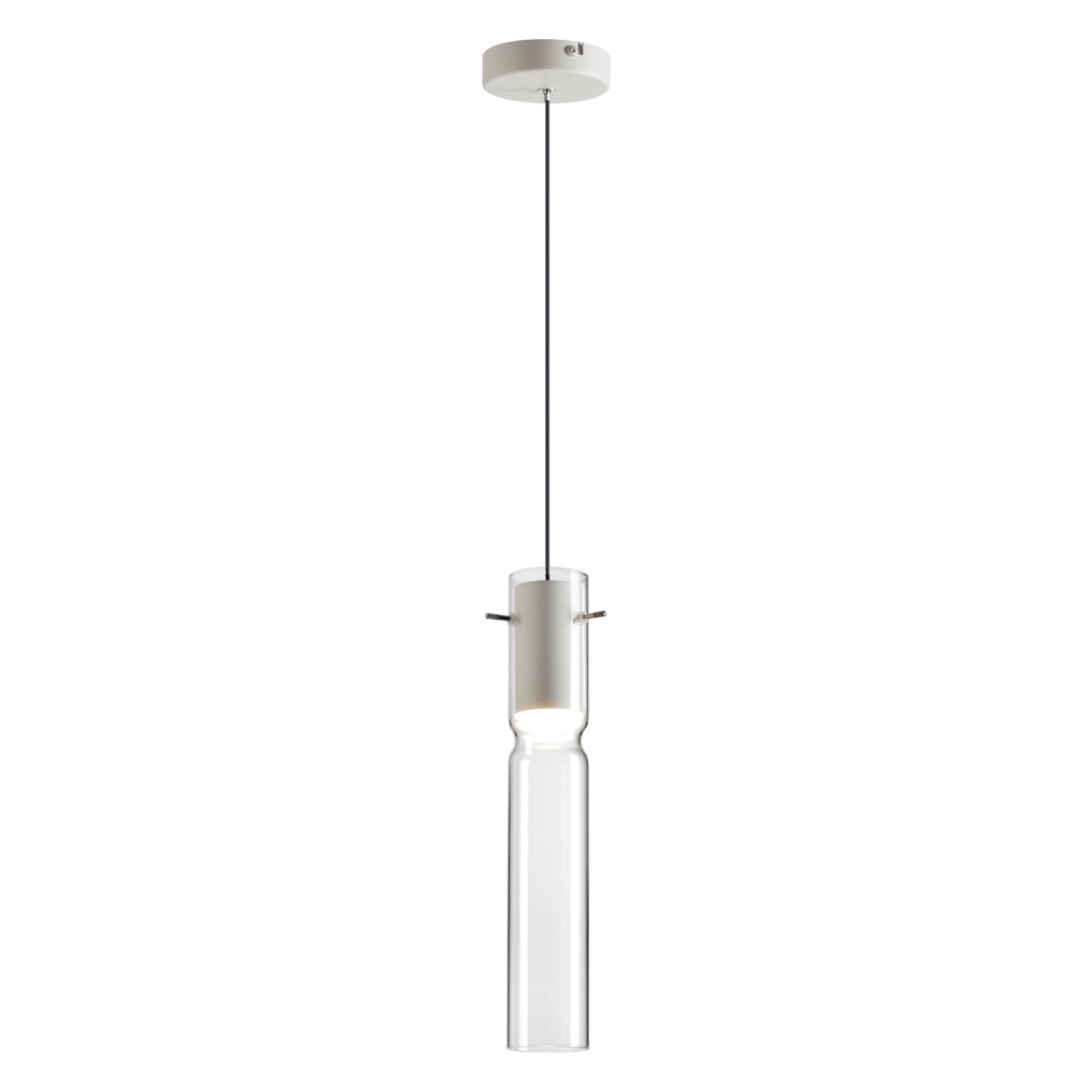 Подвес 6*6*120 см, 1 LED*5W, 3000 К, Odeon Light Scrow, белый 5058/5LB