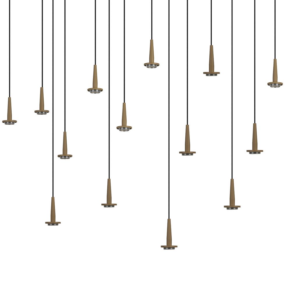 Люстра подвесная 90*30*-200 см, 14*LED*5W, 3000K, Mantra Andromeda MAN8936, золотой