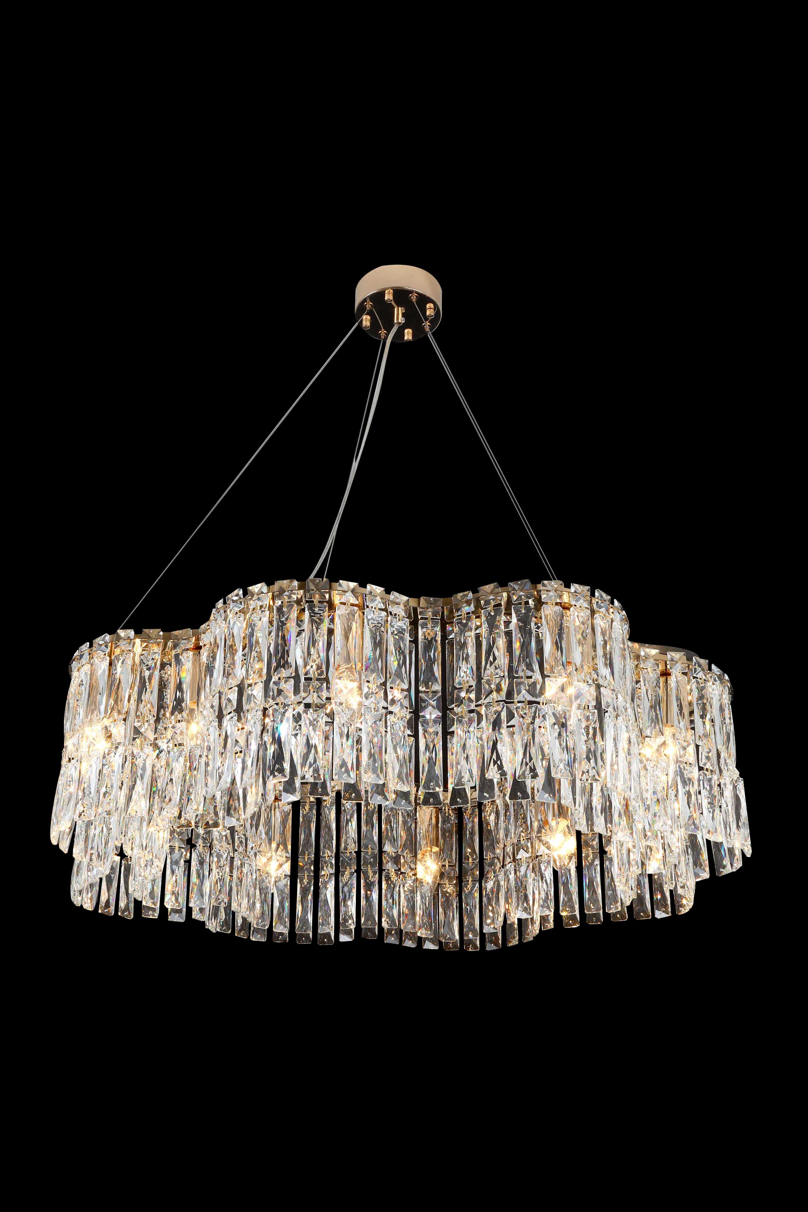 Люстра  800*1050, 10*E14, 40W NewRgy Cristallo 5233/800 GD, Золото